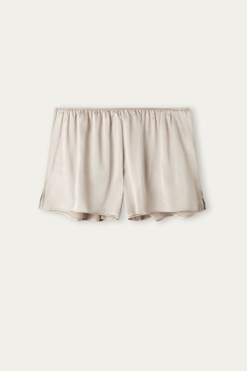 Intimissimi Smooth Silk-satin Shorts Bež | SN-ITMSM58326