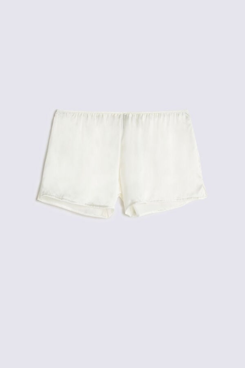 Intimissimi Smooth Silk-satin Shorts Bijele | SN-ITMSM58315