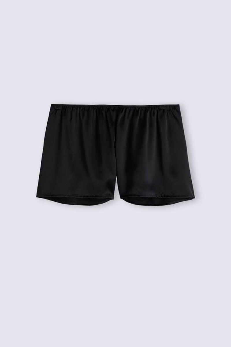 Intimissimi Smooth Silk-satin Shorts Crne | SN-ITMSM58313