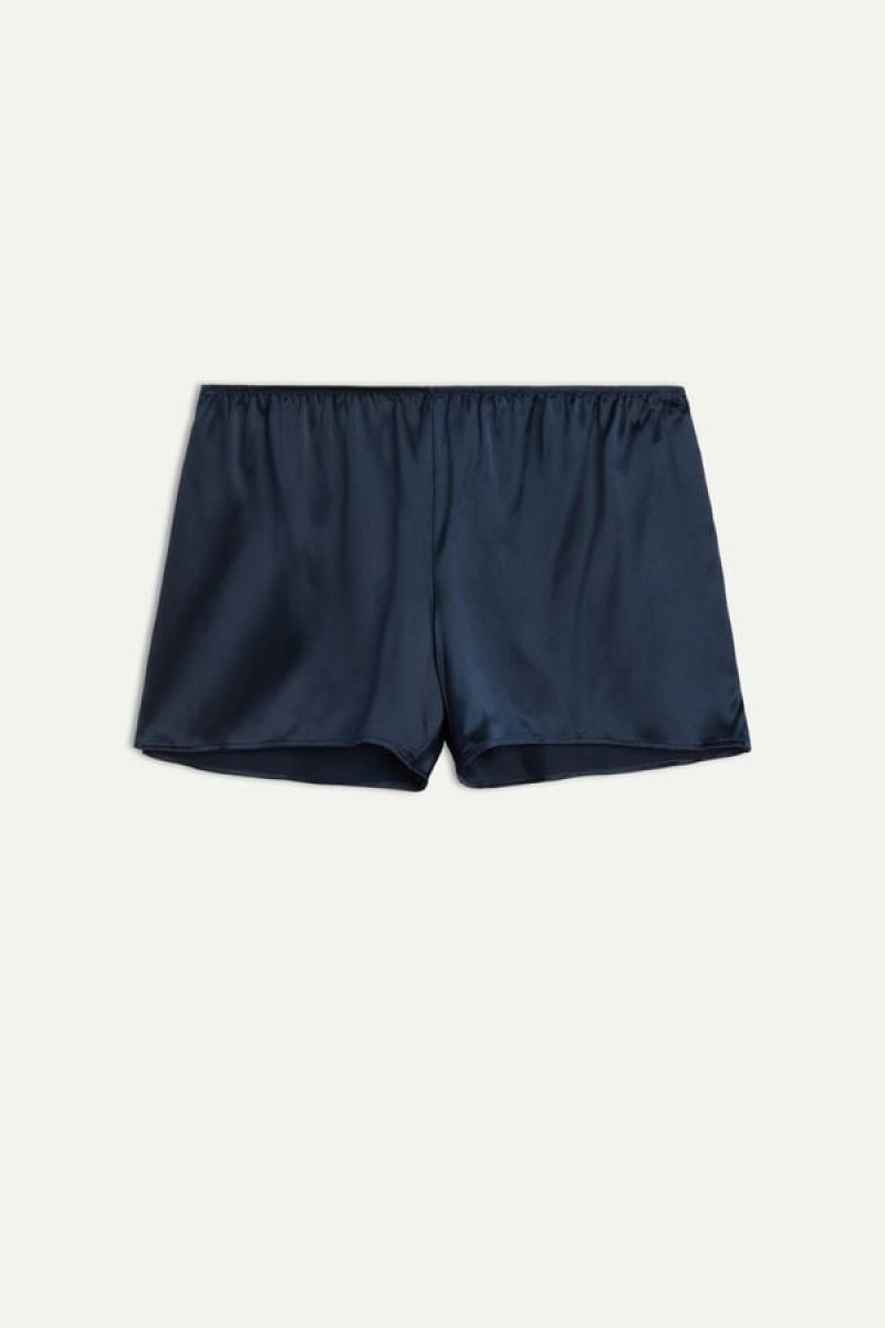 Intimissimi Smooth Silk-satin Shorts Plave | SN-ITMSM58325