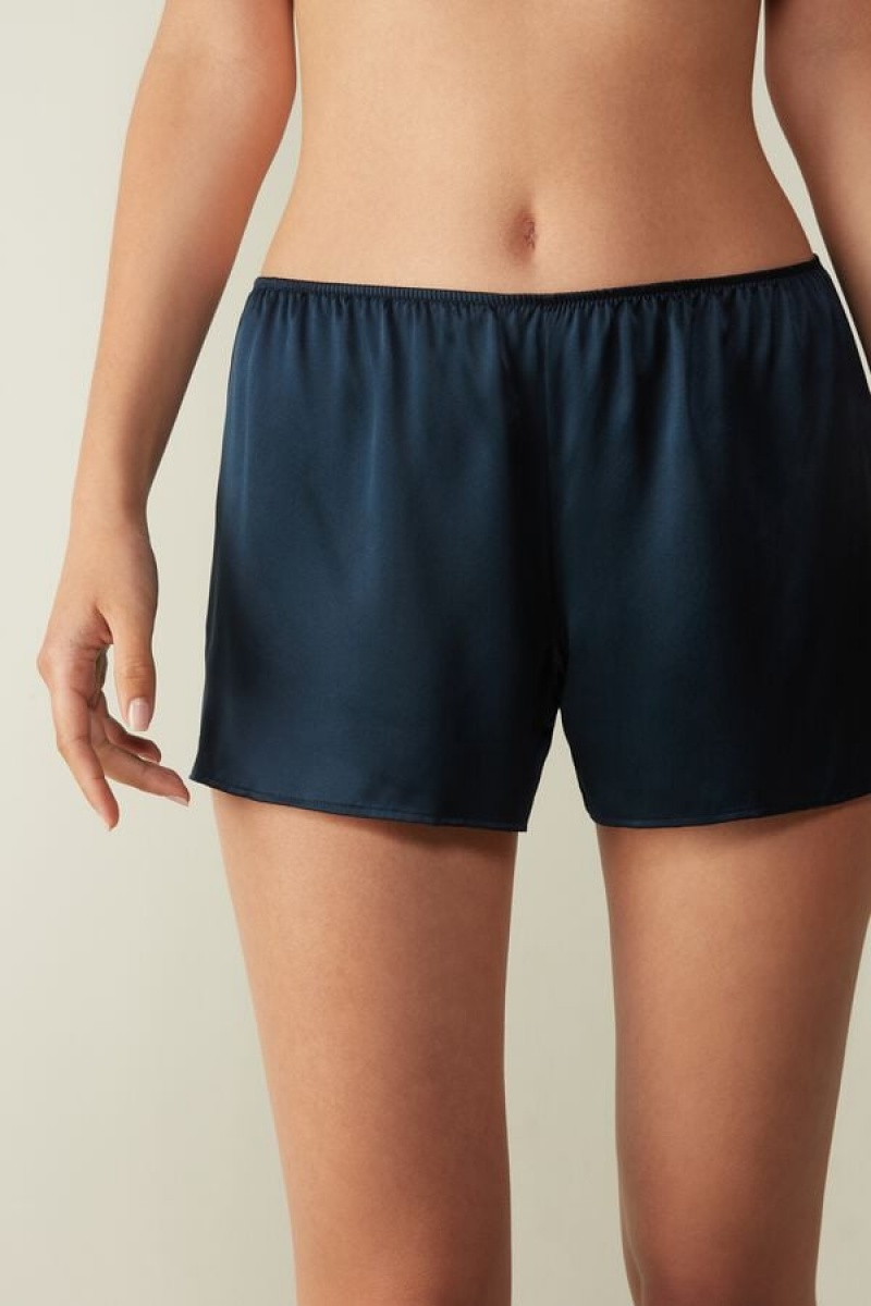 Intimissimi Smooth Silk-satin Shorts Plave | SN-ITMSM58325