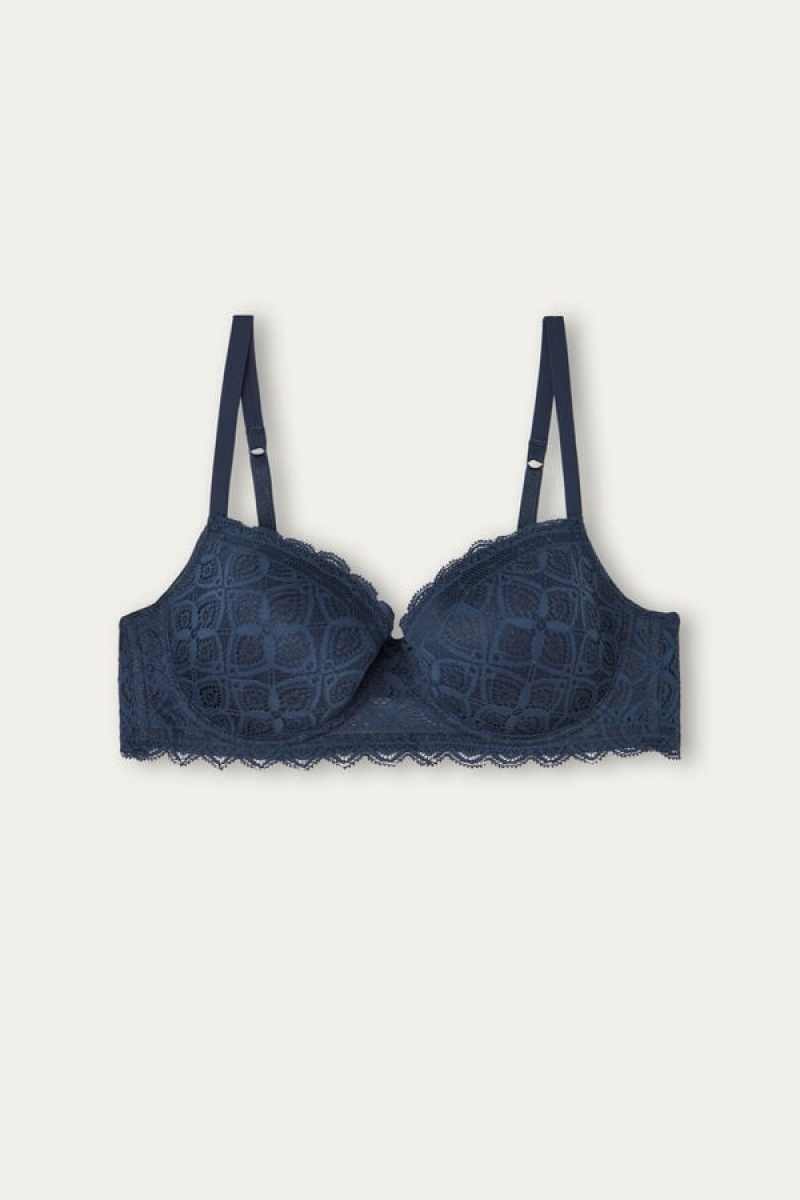 Intimissimi Sofia Balconette Bra In Lace Plave | SN-ITMSM56438