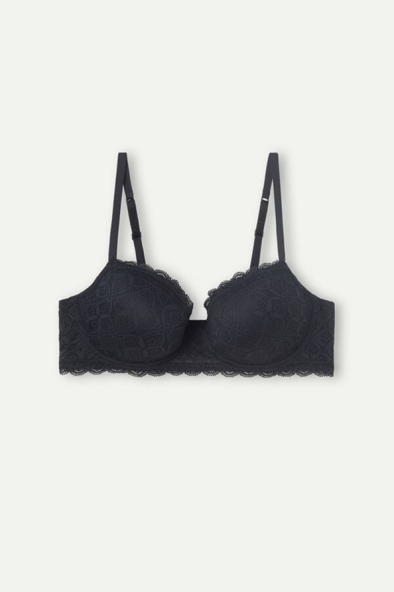 Intimissimi Sofia Balconette Bra In Lace Crne | SN-ITMSM56466