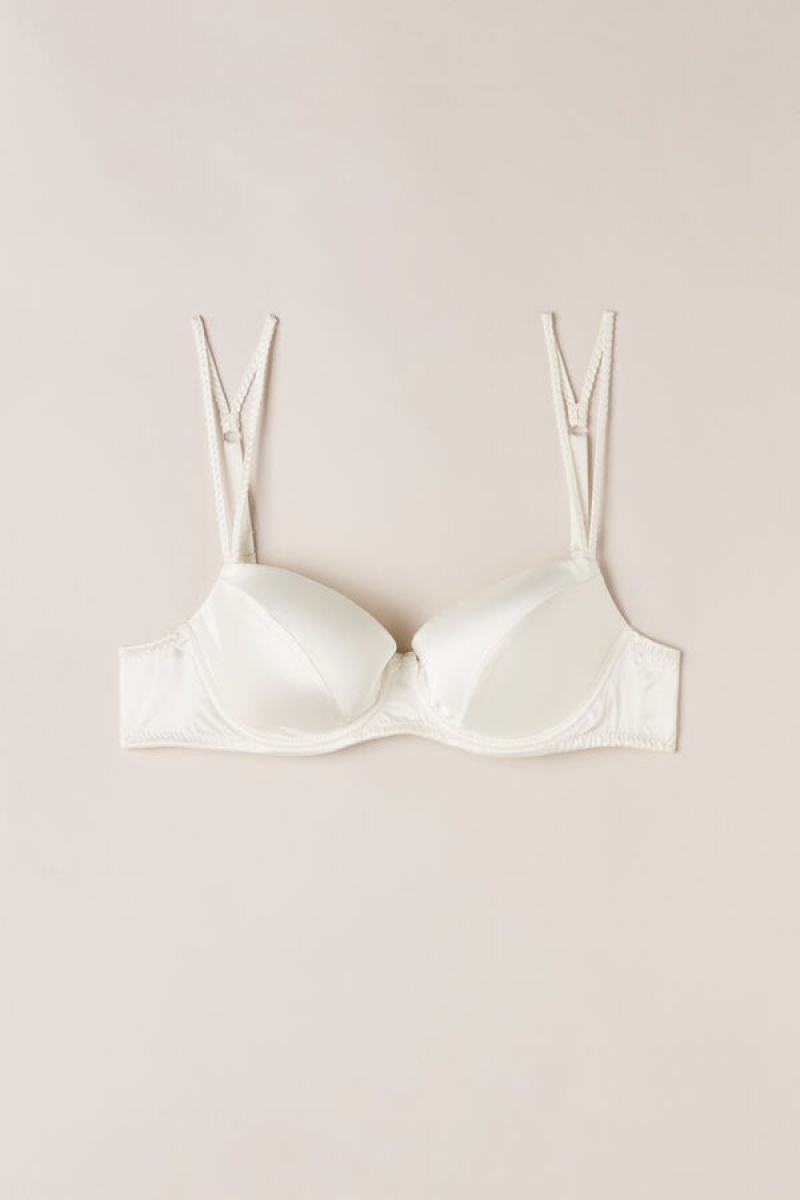 Intimissimi Sofia Balconette Bra In Silk Bijele | SN-ITMSM56488