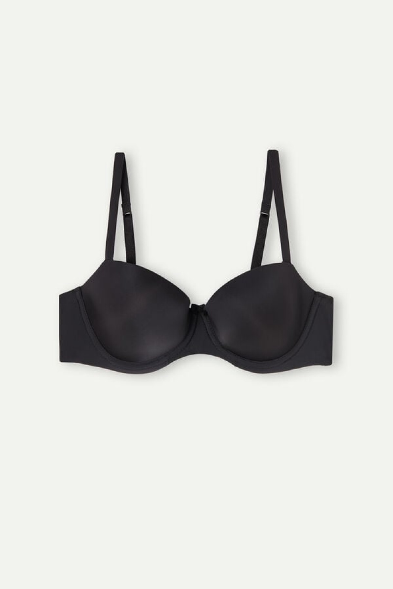 Intimissimi Sofia Balconette Bra In Ultralight Microfiber Crne | SN-ITMSM56469