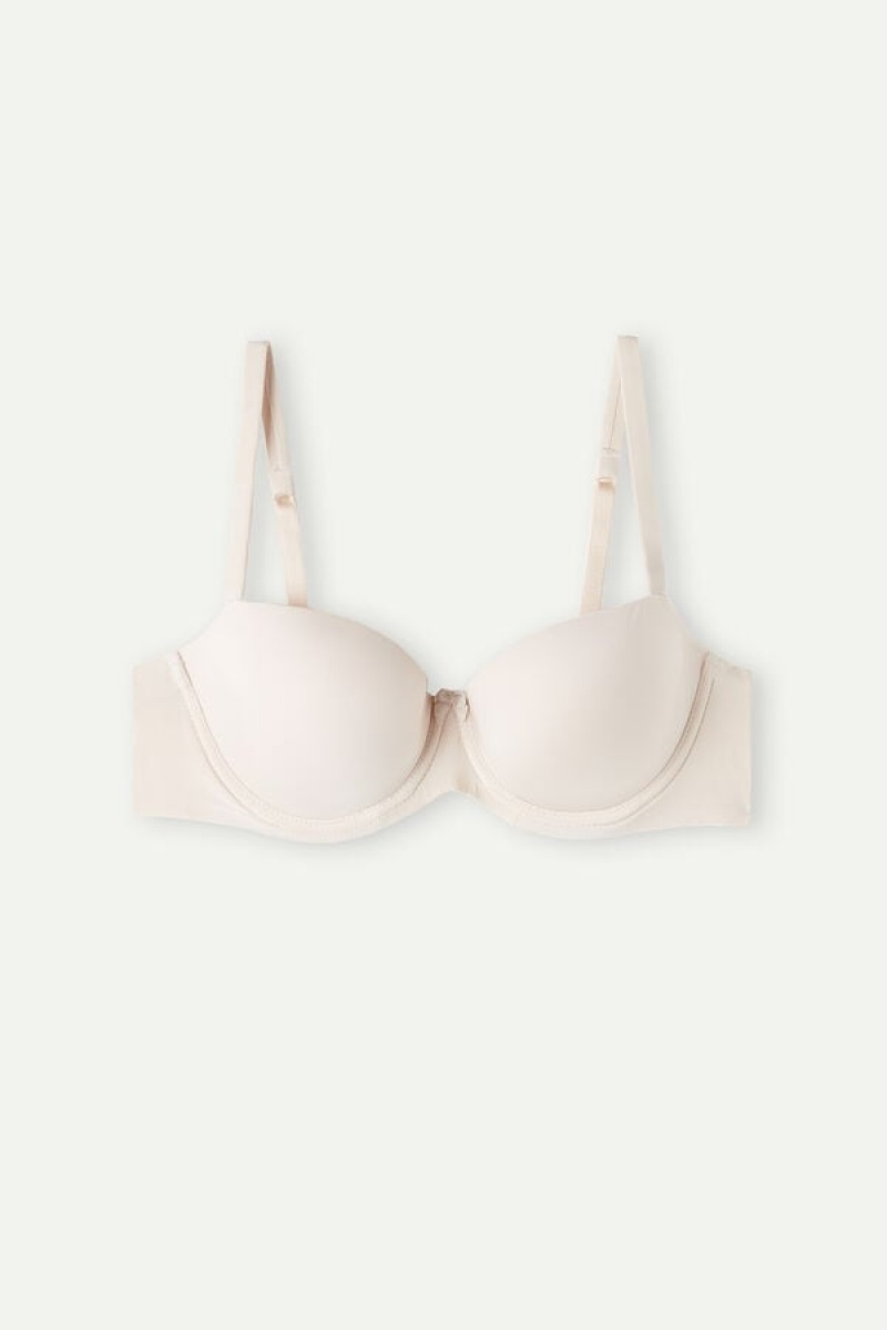 Intimissimi Sofia Balconette Bra In Ultralight Microfiber Bež | SN-ITMSM56474