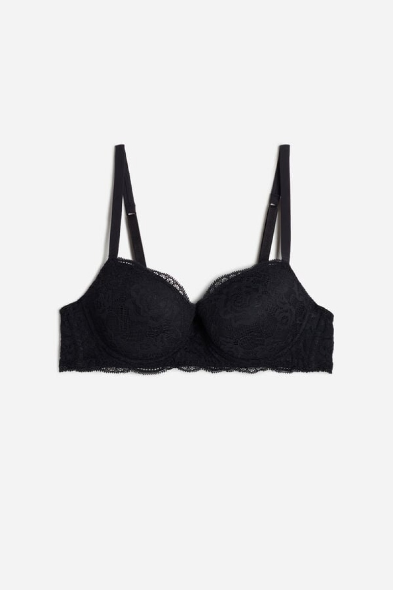 Intimissimi Sofia Lace Balconette Bra Crne | SN-ITMSM56419