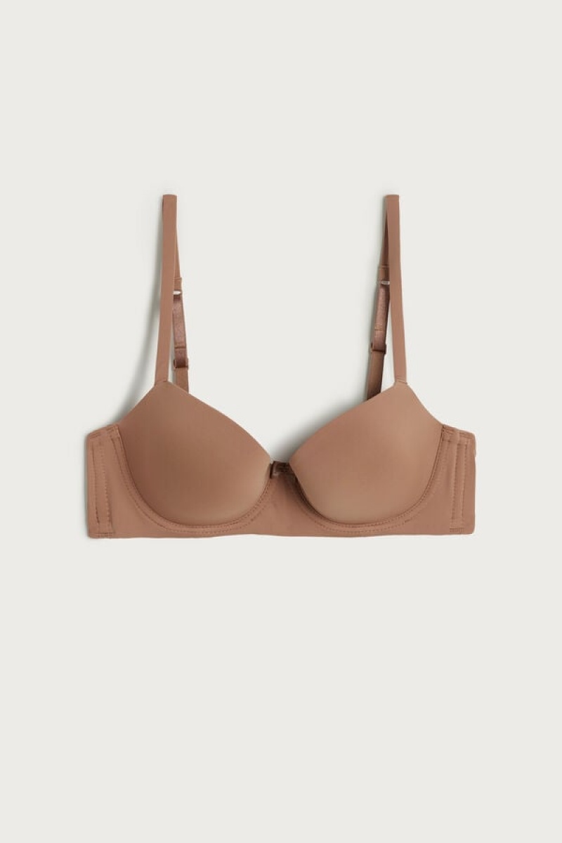 Intimissimi Sofia Microfiber Podstavljena Balconette Bra Bež | SN-ITMSM56424