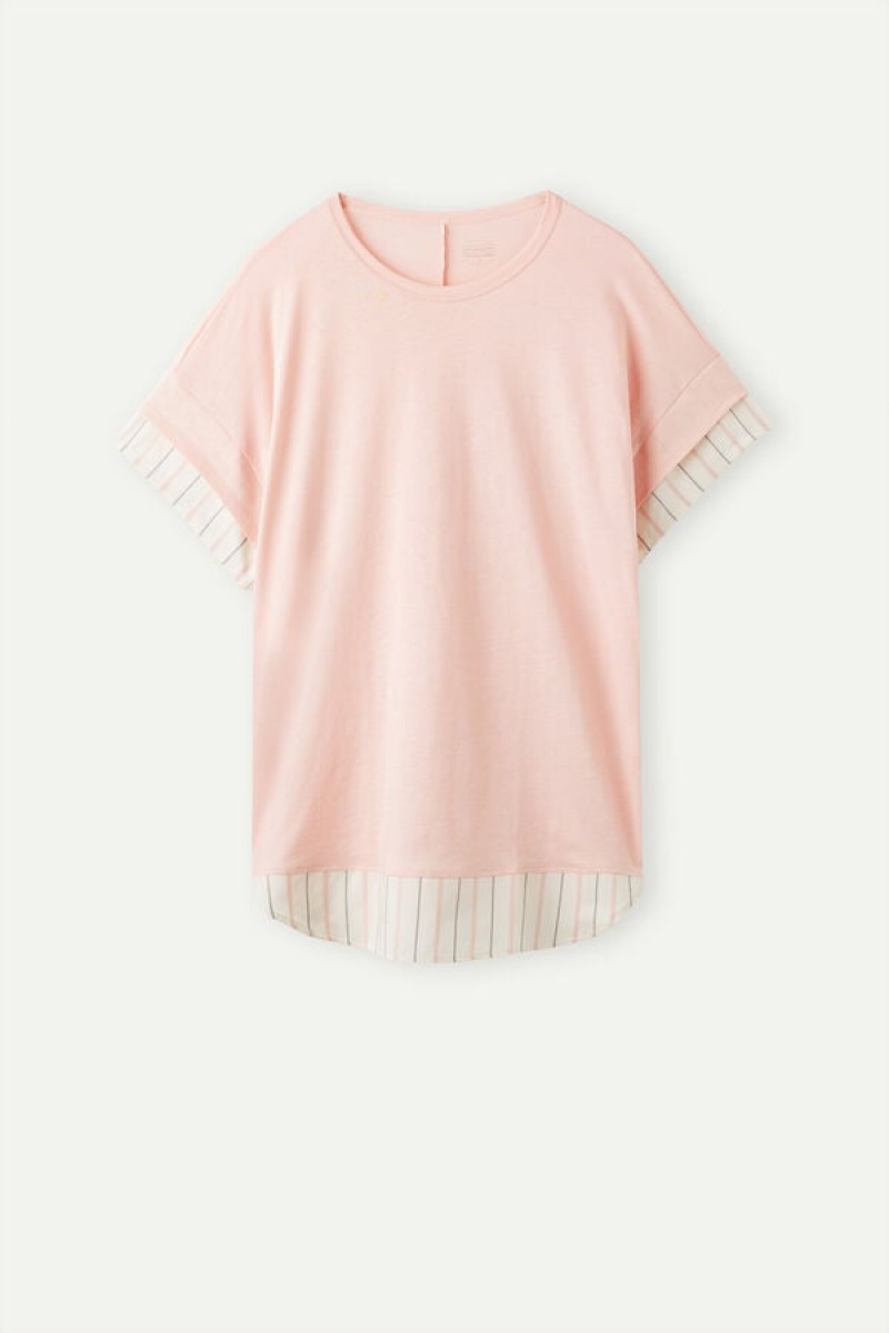 Intimissimi Soft Spring Short Sleeve Cotton T-shirt Roze | SN-ITMSM58341