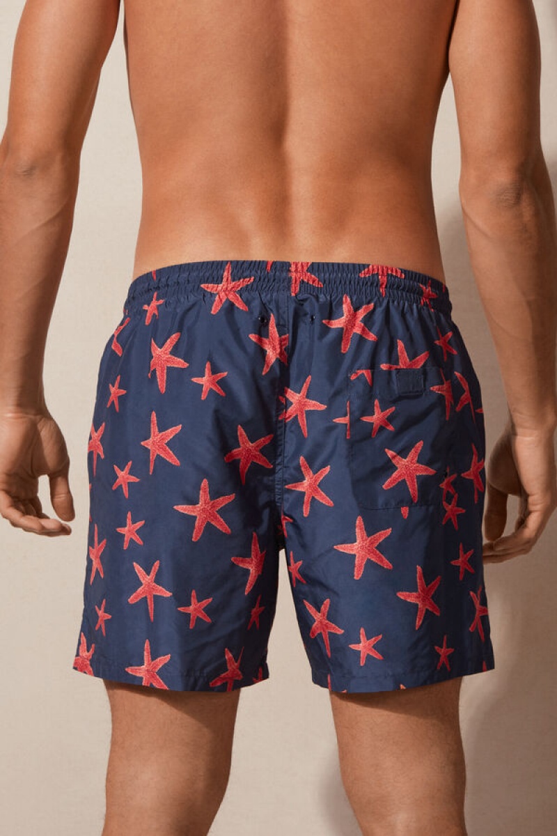 Intimissimi Starfish Print Swim Trunks Plave | SN-ITMSM58781