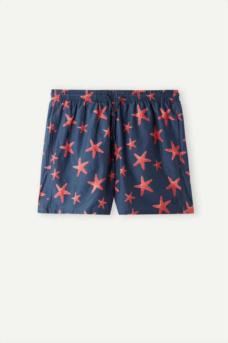 Intimissimi Starfish Print Swim Trunks Plave | SN-ITMSM58781