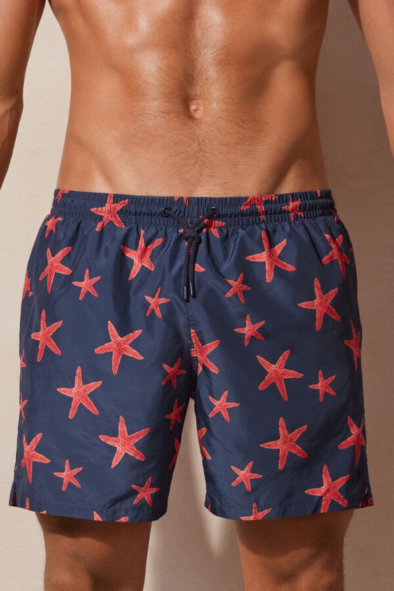 Intimissimi Starfish Print Swim Trunks Plave | SN-ITMSM58781