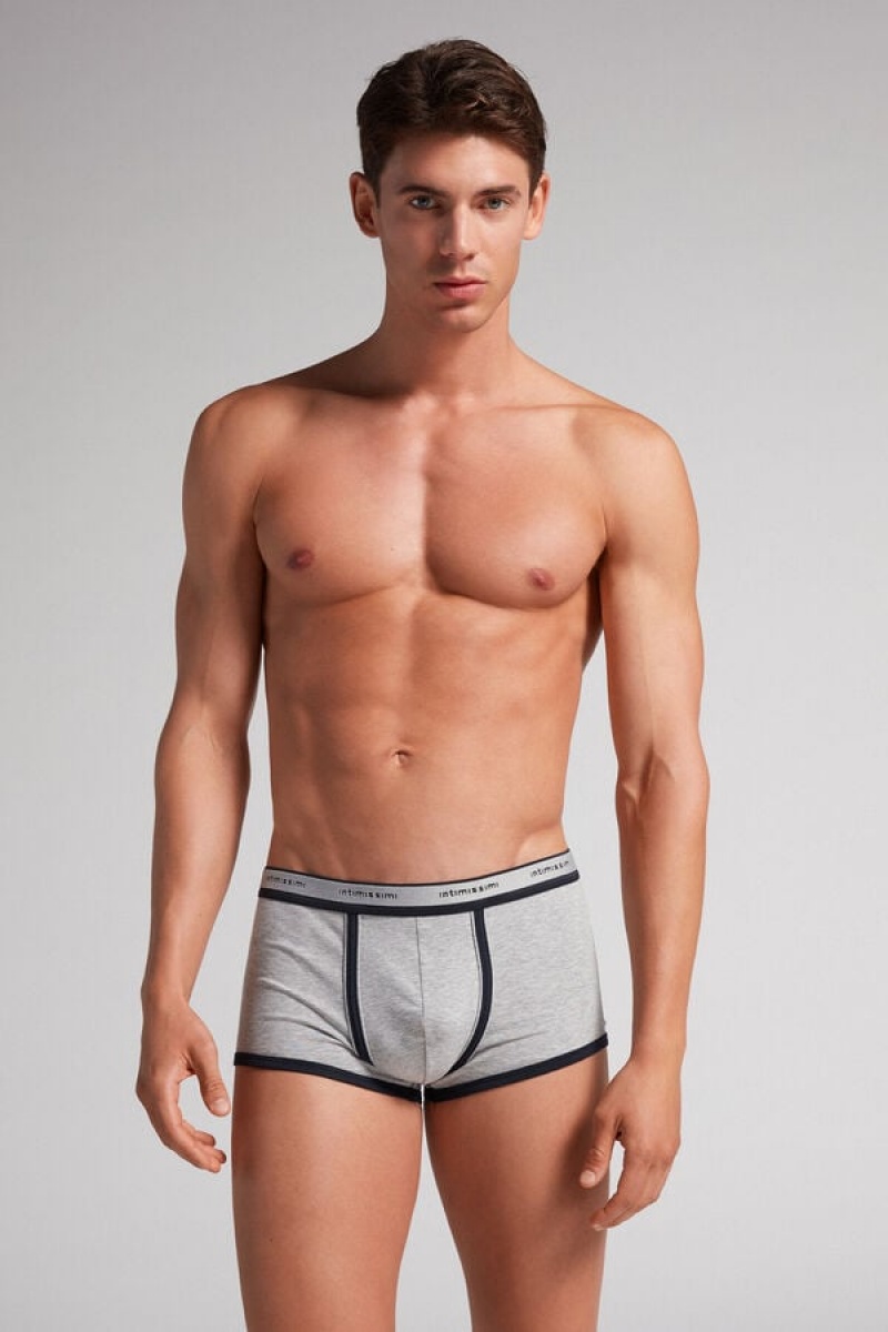 Intimissimi Stretch Supima® Cotton Boxer Shorts With Logo Detail Plave | SN-ITMSM58460