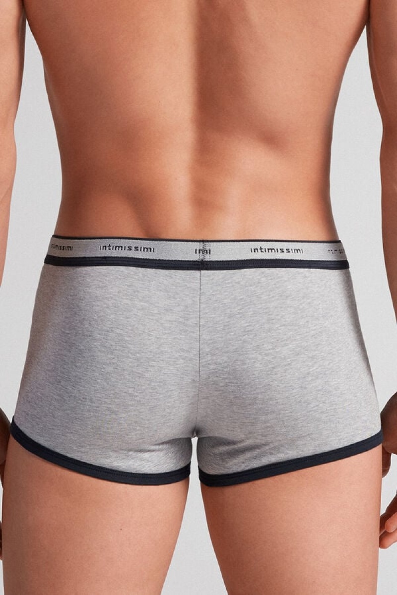 Intimissimi Stretch Supima® Cotton Boxer Shorts With Logo Detail Plave | SN-ITMSM58460