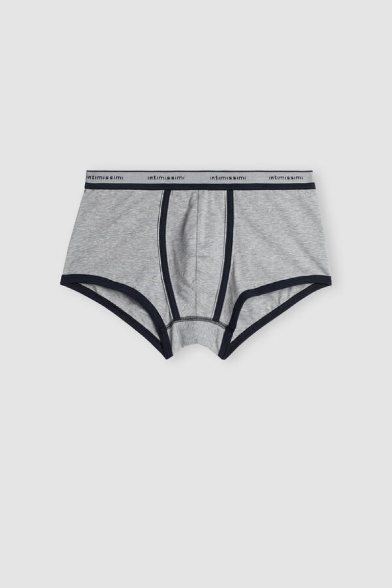 Intimissimi Stretch Supima® Cotton Boxer Shorts With Logo Detail Plave | SN-ITMSM58460