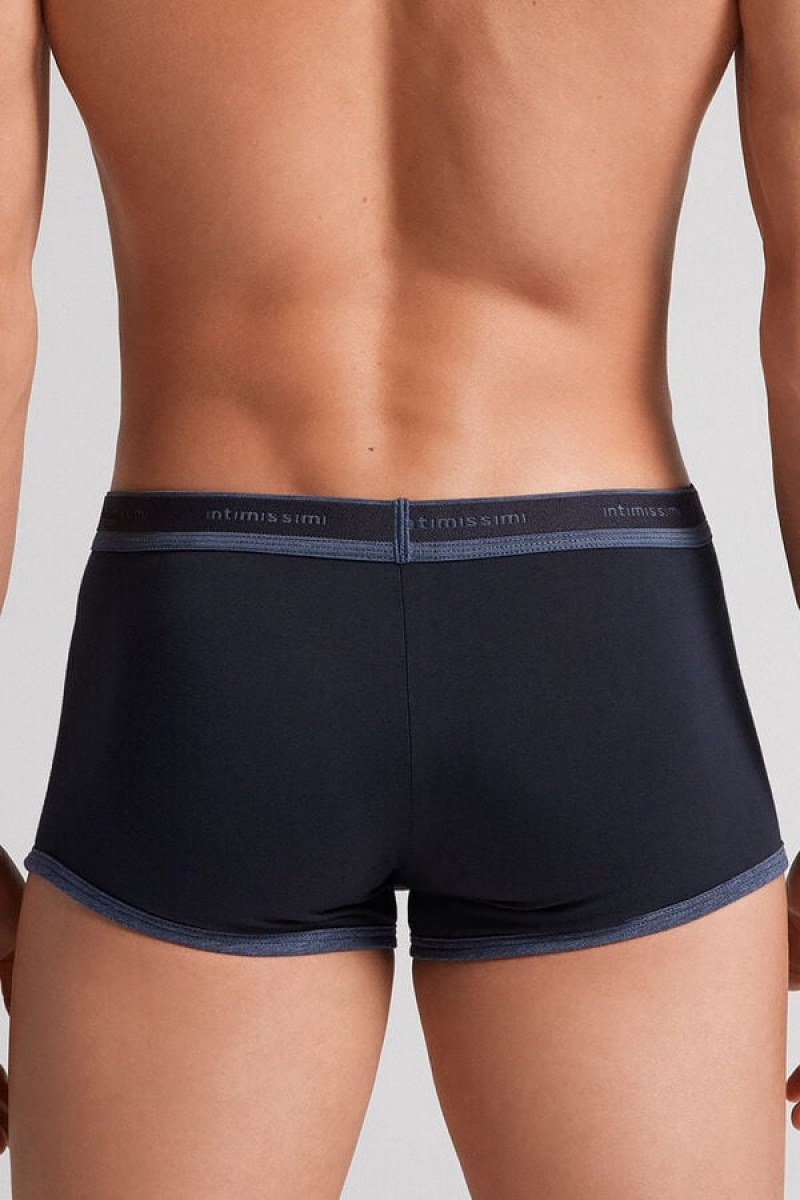 Intimissimi Stretch Supima® Cotton Boxer Shorts With Logo Detail Plave | SN-ITMSM58472