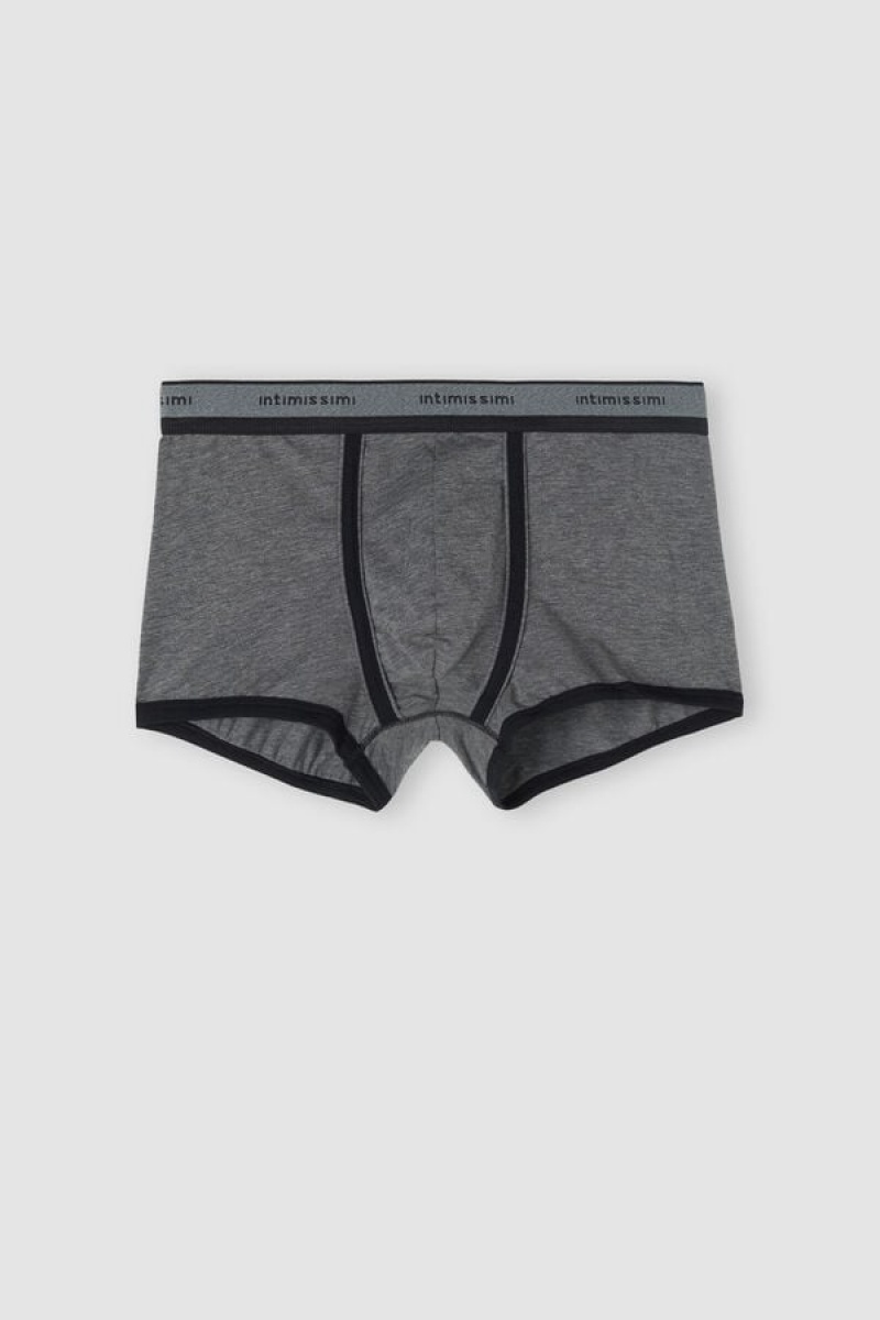 Intimissimi Stretch Supima® Cotton Boxer Shorts With Logo Detail Crne | SN-ITMSM58473