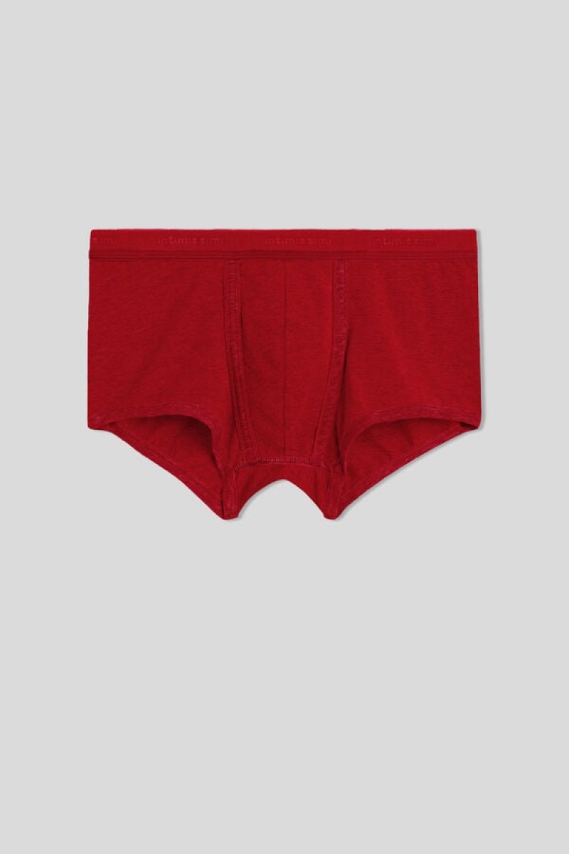 Intimissimi Stretch Supima® Cotton Boxer Shorts With Logo Detail Crvene | SN-ITMSM58484