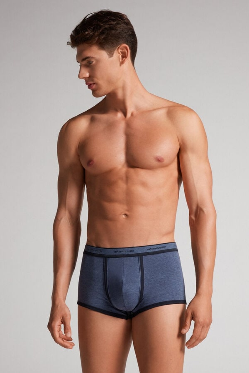 Intimissimi Stretch Supima® Cotton Boxer Shorts With Logo Detail Plave | SN-ITMSM58486