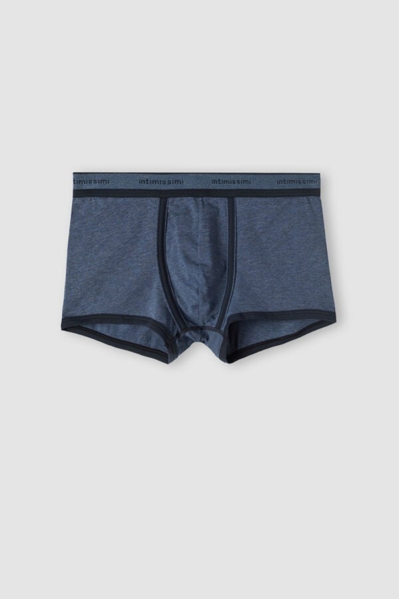 Intimissimi Stretch Supima® Cotton Boxer Shorts With Logo Detail Plave | SN-ITMSM58486