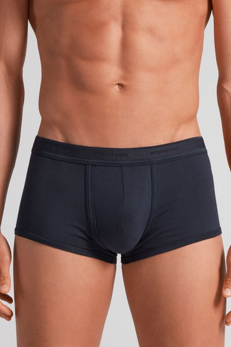 Intimissimi Stretch Supima® Cotton Boxer Shorts With Logo Detail Plave | SN-ITMSM58497