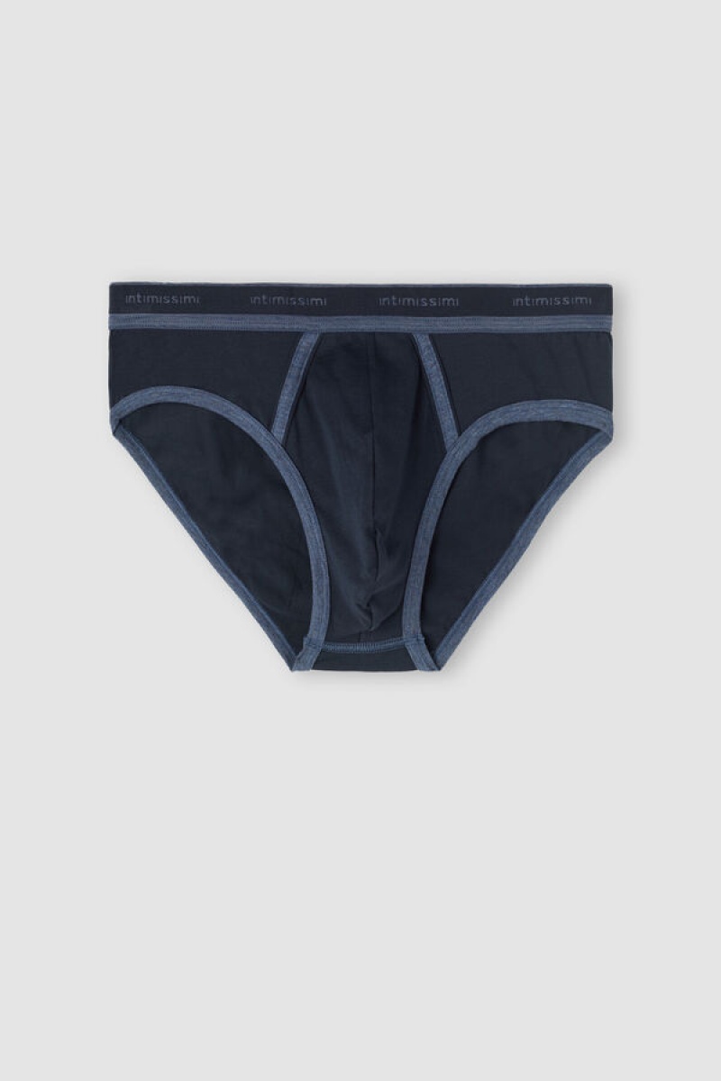 Intimissimi Stretch Supima® Cotton Brief With Logo Detail Plave | SN-ITMSM58559