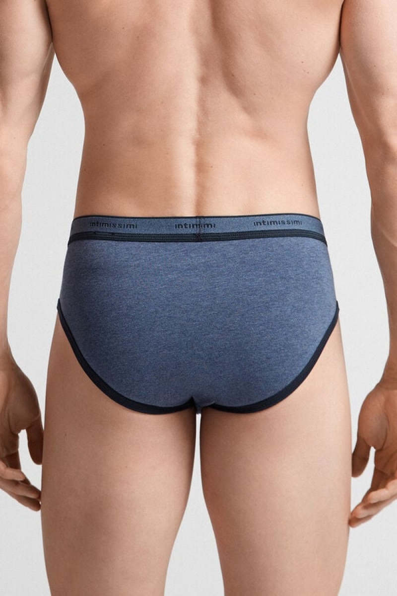 Intimissimi Stretch Supima® Cotton Brief With Logo Detail Plave | SN-ITMSM58560