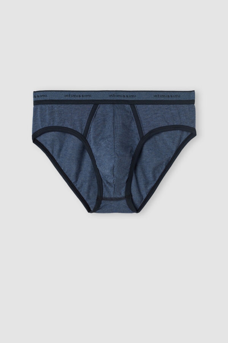 Intimissimi Stretch Supima® Cotton Brief With Logo Detail Plave | SN-ITMSM58560