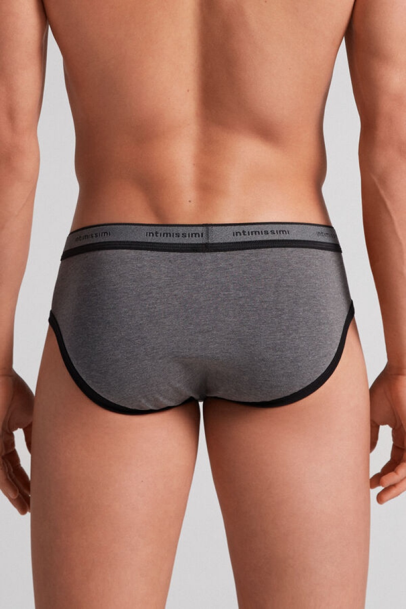 Intimissimi Stretch Supima® Cotton Brief With Logo Detail Crne | SN-ITMSM58561