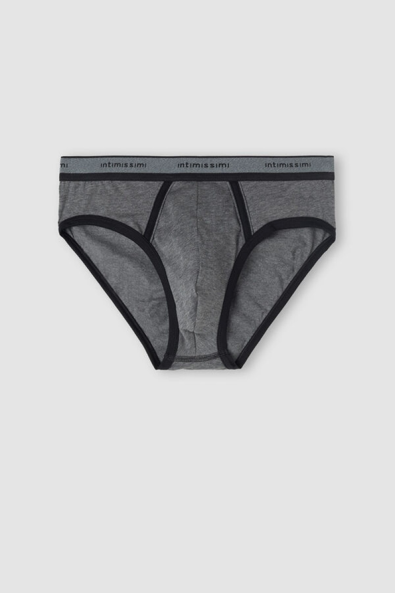 Intimissimi Stretch Supima® Cotton Brief With Logo Detail Crne | SN-ITMSM58561