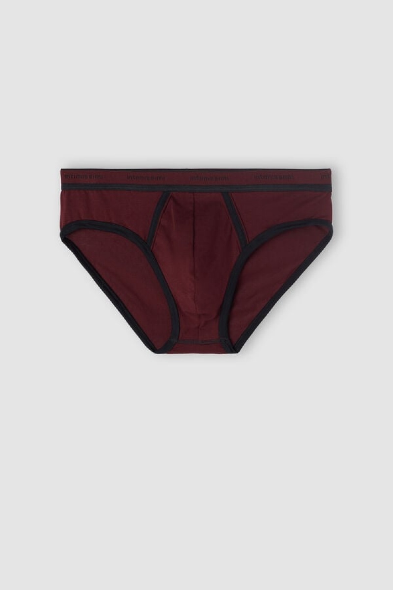 Intimissimi Stretch Supima® Cotton Brief With Logo Detail Bordo | SN-ITMSM58579