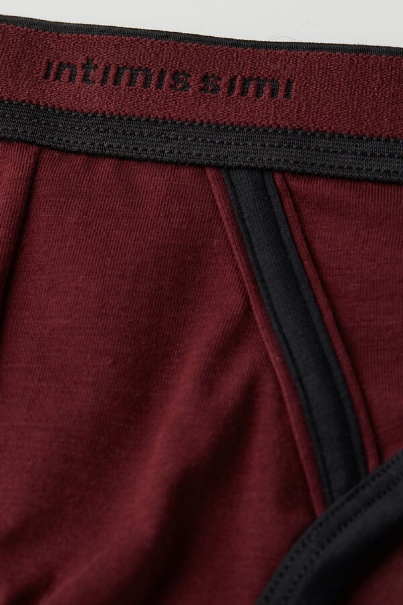 Intimissimi Stretch Supima® Cotton Brief With Logo Detail Bordo | SN-ITMSM58579