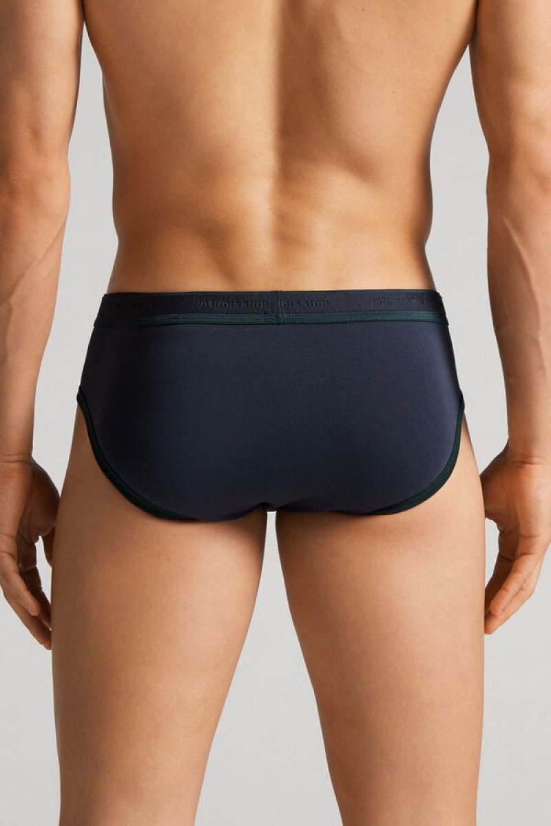 Intimissimi Stretch Supima® Cotton Brief With Logo Detail Crne | SN-ITMSM58580