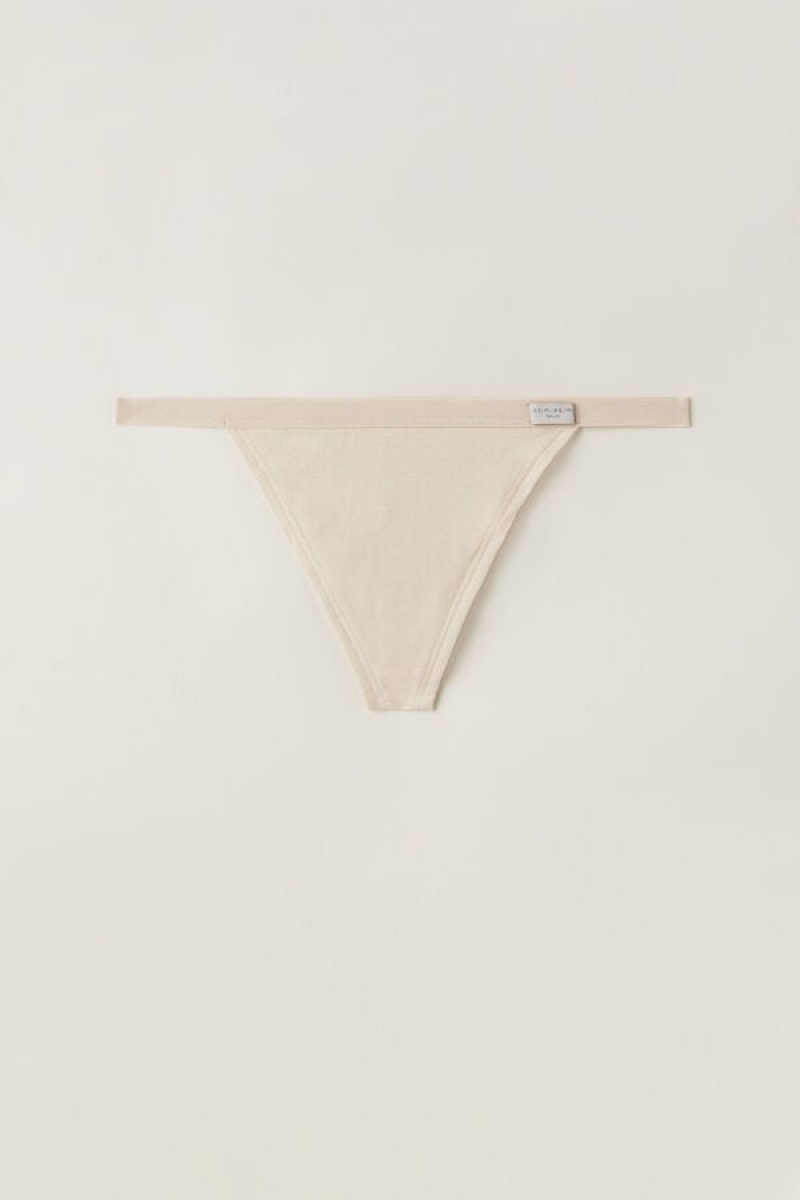 Intimissimi String Thong In Cotton Bež | SN-ITMSM57725