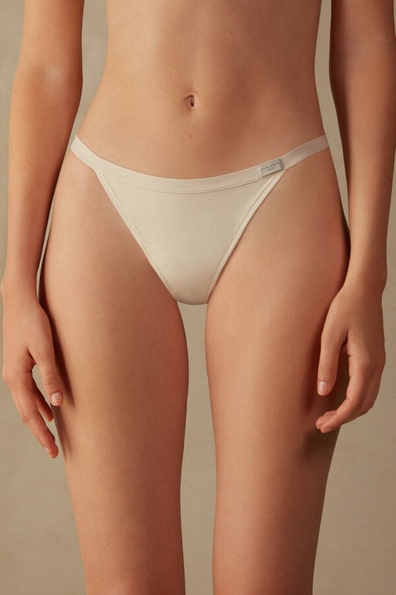 Intimissimi String Thong In Cotton Bež | SN-ITMSM57725