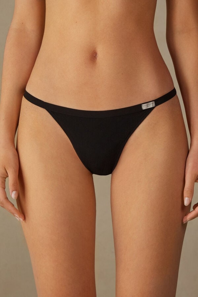 Intimissimi String Thong In Cotton Crne | SN-ITMSM57726