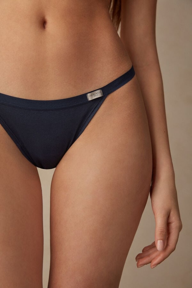 Intimissimi String Thong In Cotton Plave | SN-ITMSM57724