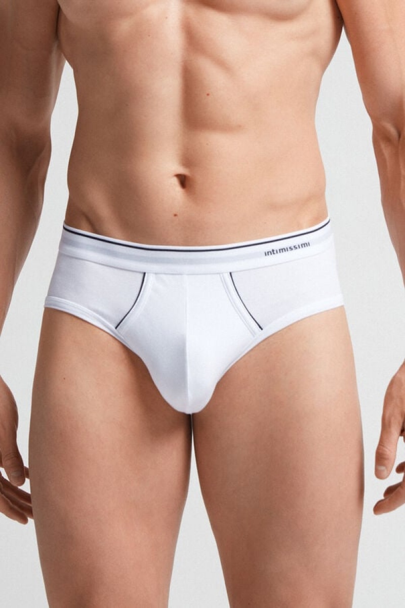 Intimissimi Supima Cotton Briefs With Visible Elastic Bijele | SN-ITMSM58547