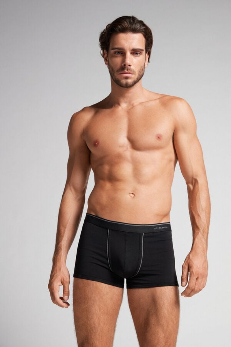 Intimissimi Supima® Cotton Boxers Crne | SN-ITMSM58478