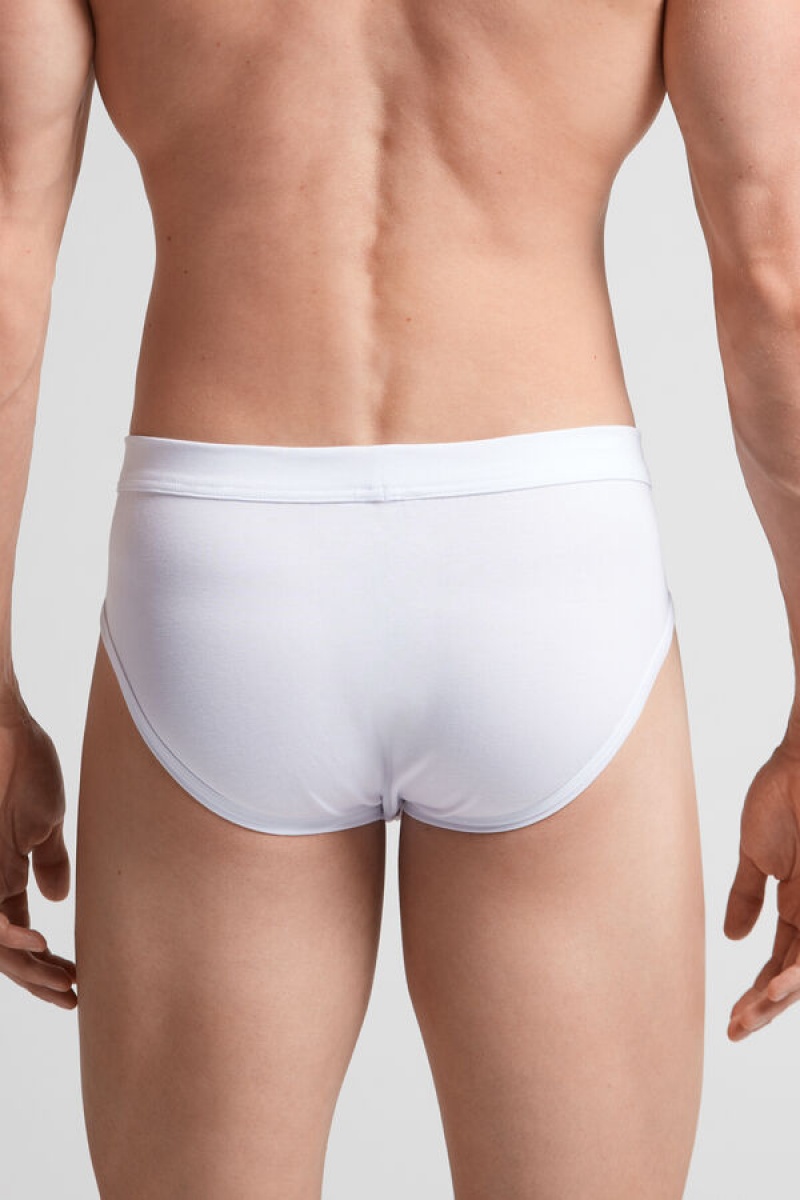 Intimissimi Supima® Cotton Briefs Bijele | SN-ITMSM58539