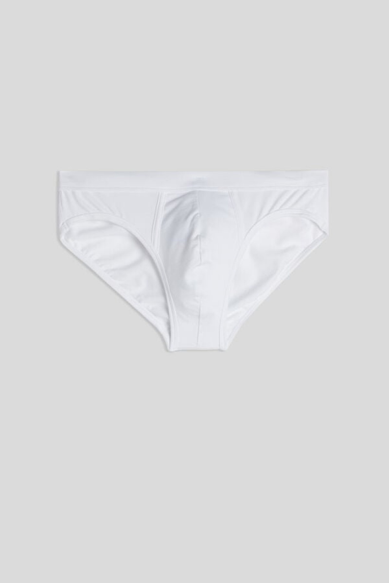 Intimissimi Supima® Cotton Briefs Bijele | SN-ITMSM58539