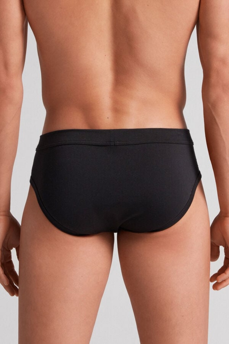 Intimissimi Supima® Cotton Briefs Crne | SN-ITMSM58537