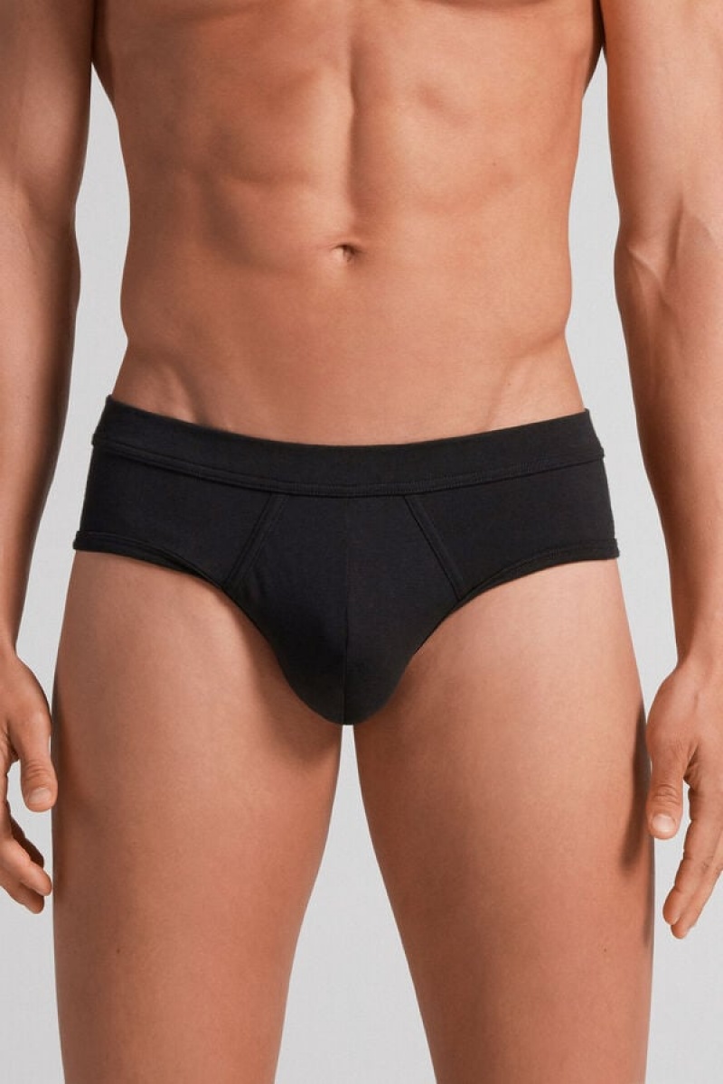 Intimissimi Supima® Cotton Briefs Crne | SN-ITMSM58537