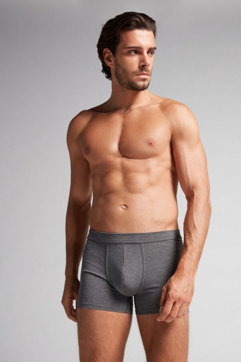 Intimissimi Supima® Cotton Loose Fit Boxers Tamno Sive | SN-ITMSM58509