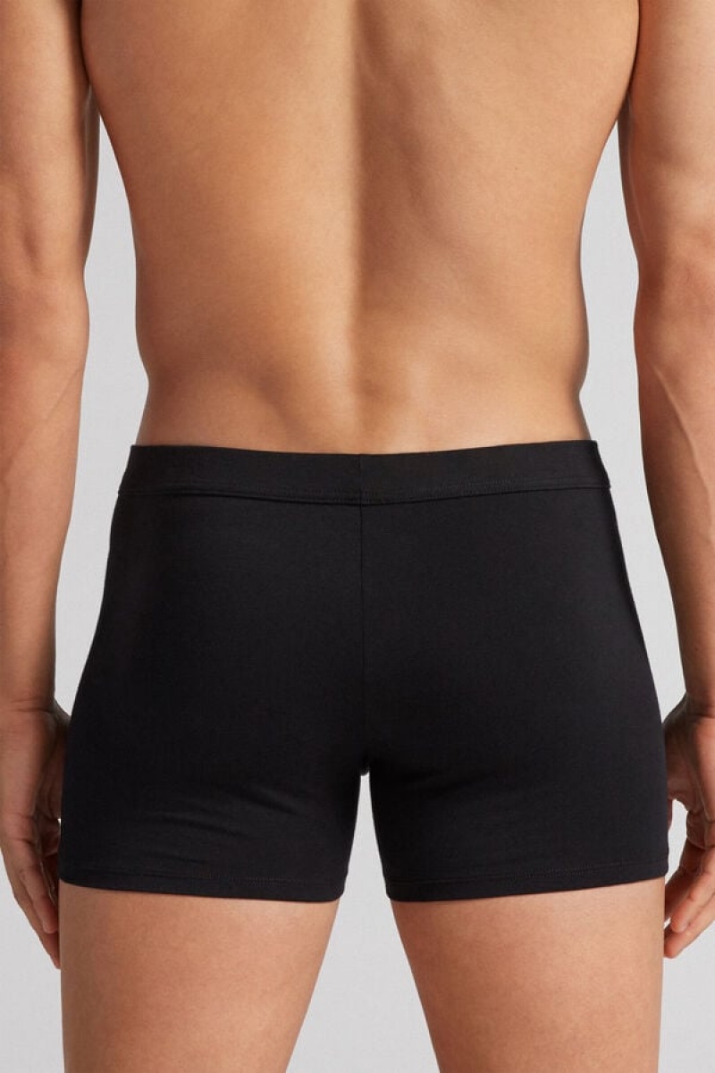 Intimissimi Supima® Cotton Loose Fit Boxers Crne | SN-ITMSM58513