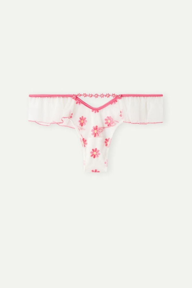 Intimissimi Sweet Like Daisies ‘80s Stil Brazilian Bijele | SN-ITMSM57467