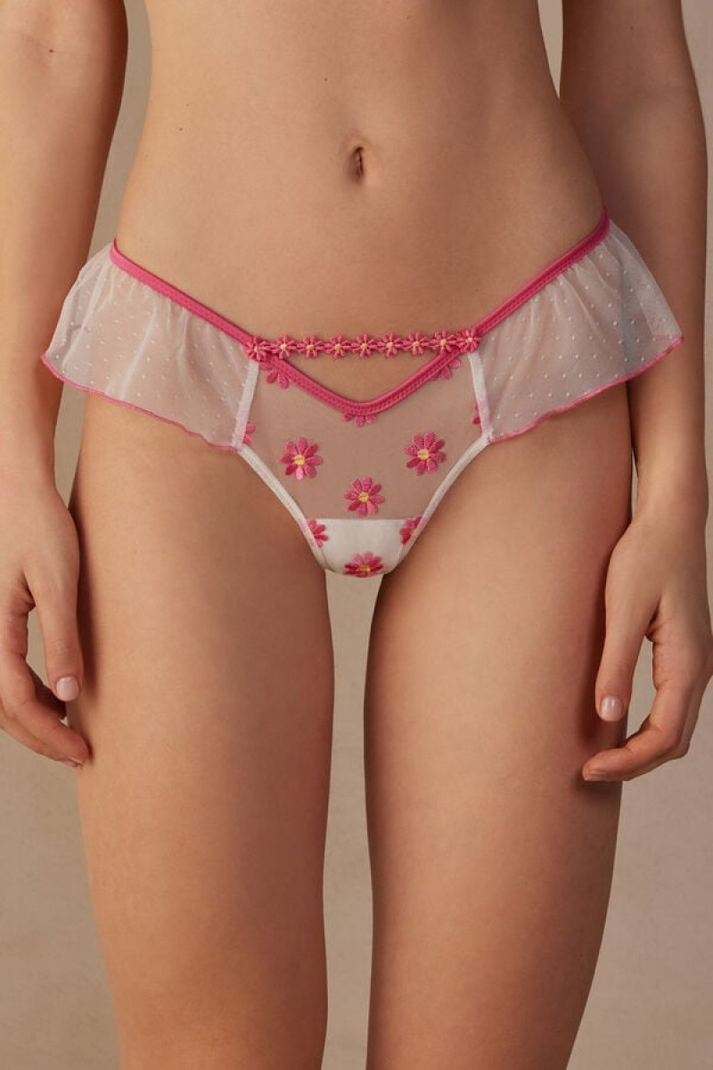 Intimissimi Sweet Like Daisies ‘80s Stil Brazilian Bijele | SN-ITMSM57467