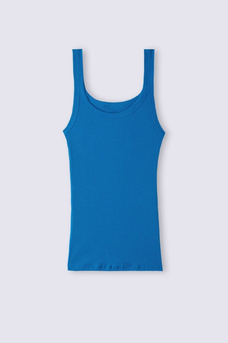 Intimissimi Tank Top In Supima® Cotton Plave | SN-ITMSM57996