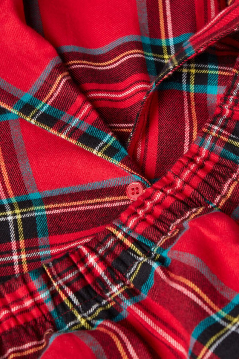 Intimissimi Tartan Brushed Cloth Full Length Pajamas Crvene | SN-ITMSM58301