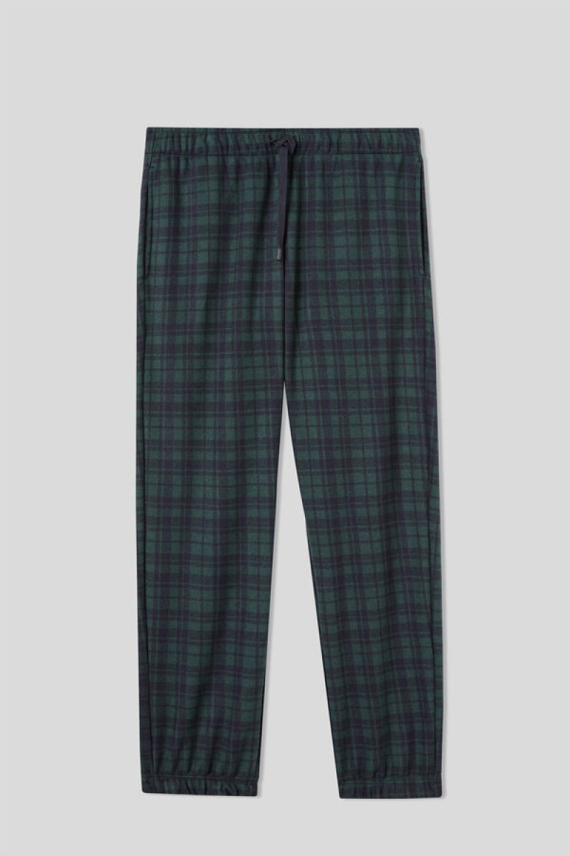 Intimissimi Tartan Patterned Tricot Full Length Pants Plave | SN-ITMSM58768